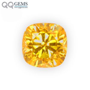 Cushion Cut Plating Golden Yellow Loose Moissanite Diamond Vivid Yellow Color Moissanite
