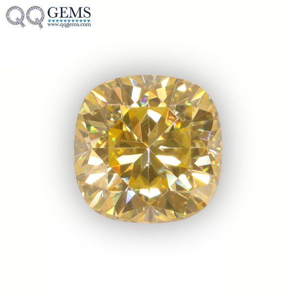 Cushion Cut Plating Light Yellow Loose Moissanite Diamond