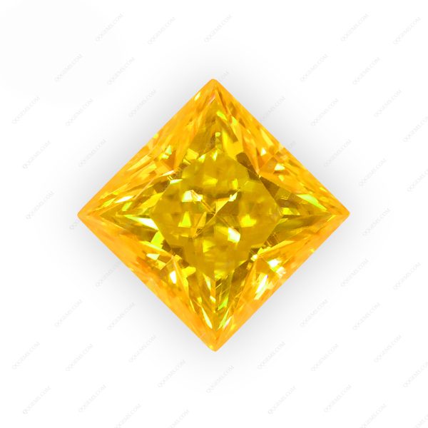 Square Cut Plating Golden Yellow Loose Moissanite Diamond Vivid Yellow Color Moissanite - Image 2
