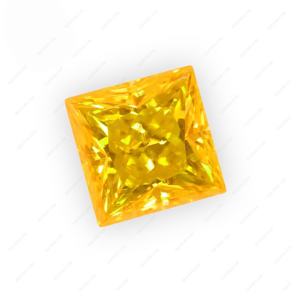 Square Cut Plating Golden Yellow Loose Moissanite Diamond Vivid Yellow Color Moissanite - Image 3