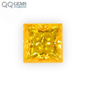 Square Cut Plating Golden Yellow Loose Moissanite Diamond Vivid Yellow Color Moissanite