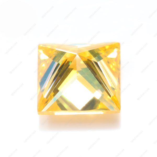 Square Cut Plating Golden Yellow Loose Moissanite Diamond Vivid Yellow Color Moissanite - Image 5