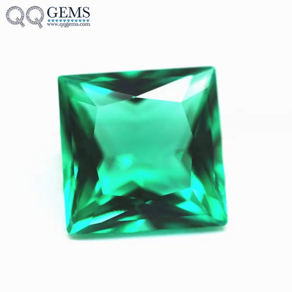 Square Princess Cut Columbia Cultivation Emerald Green Sapphire Gems