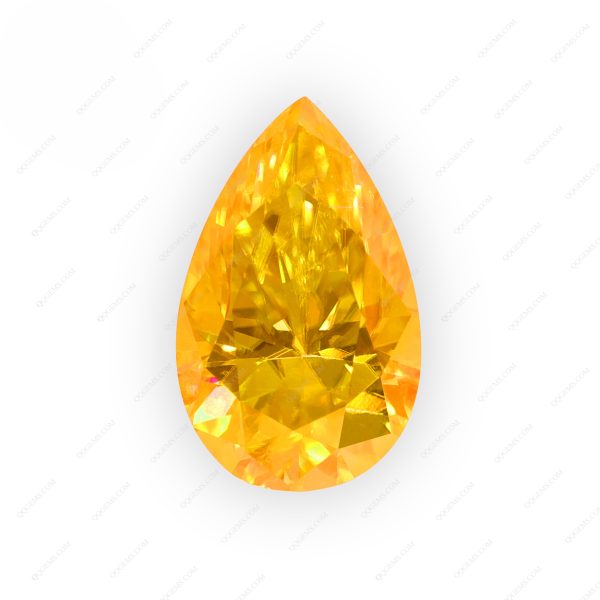 Pear Cut Plating Golden Yellow Loose Moissanite Diamond Faceted Vivid Yellow Color Moissanite - Image 2
