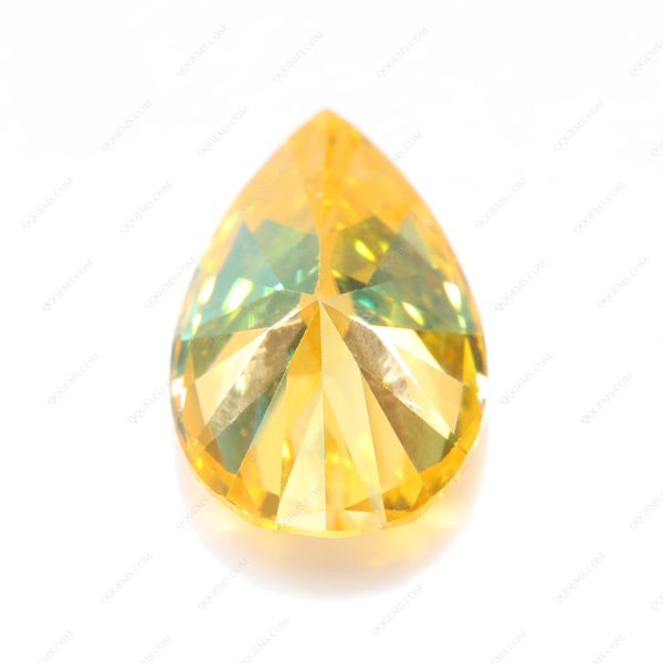 Pear Cut Plating Golden Yellow Loose Moissanite Diamond Faceted Vivid Yellow Color Moissanite - Image 3