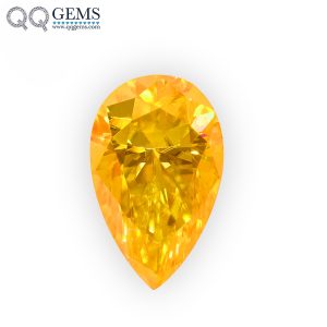 Pear Cut Plating Golden Yellow Loose Moissanite Diamond Faceted Vivid Yellow Color Moissanite