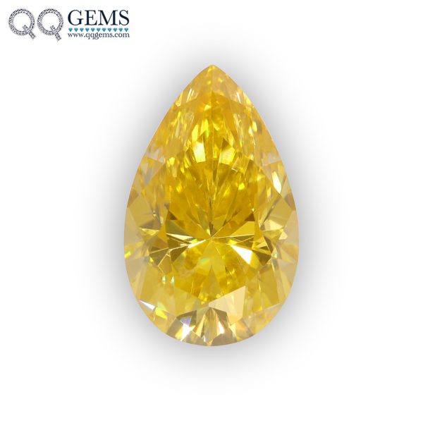 Pear Cut Plating Light Yellow Loose Moissanite Diamond Faceted Cut Lemon Yellow Moissanite