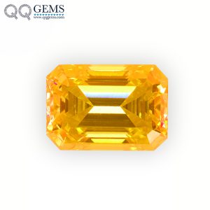 Emerald/Octagon Step Cut Plating Golden Yellow Loose Moissanite Diamond Vivid Yellow Color