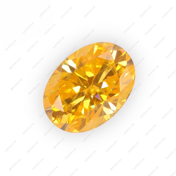 Oval Cut Plating Golden Yellow Loose Moissanite Diamond Vivid Yellow Color Moissanite Gemstones - Image 2
