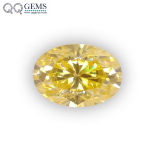 Oval Cut Plating Lemon Yellow Loose Moissanite Diamond Light Yellow Color Moissanite