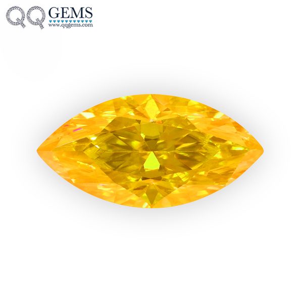 Marquise Cut Plating Golden Yellow Loose Moissanite Diamond Vivid Yellow Color Moissanite Gems