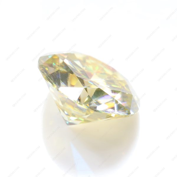 Round Plating Light Yellow Loose Moissanite Diamond Round Brilliant Shape - Image 2