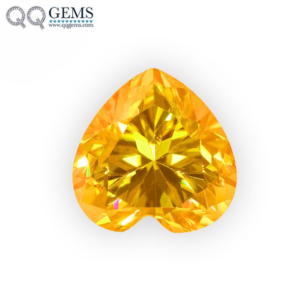 Heart Cut Plating Golden Yellow Loose Moissanite Diamond Vivid Yellow Color Moissanite Gems
