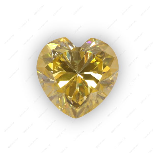 Heart Cut Plating Yellow Loose Moissanite Diamond Faceted Cut Light Yellow Color Moissanite - Image 2