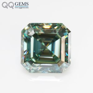 Asscher Cut Light Green/green/dark Green Moissanite Loose Gemstones