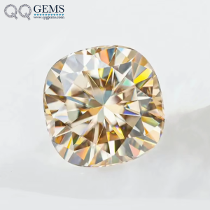 Cushion Cut champagne Moissanite Loose Gemstones VVS GRA Certificate