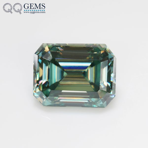 Emerald Cut Light Green/green/dark Green Moissanite Loose Gemstones