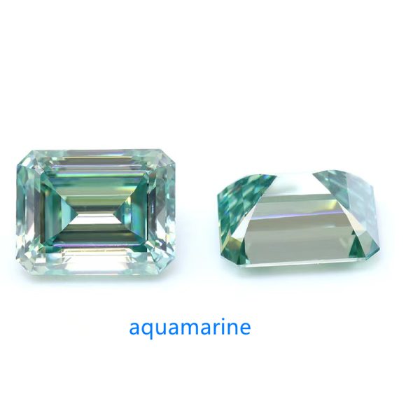 Aquamarine/aquamarine Moissanite VVS1 GRA Certificate Bluish Green Loose Moissanite Diamonds  - Image 7