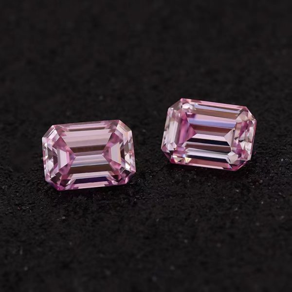 Plating pink Moissanite Diamond Emerald Cut/Octagon Step Cut Loose Gems - Image 3
