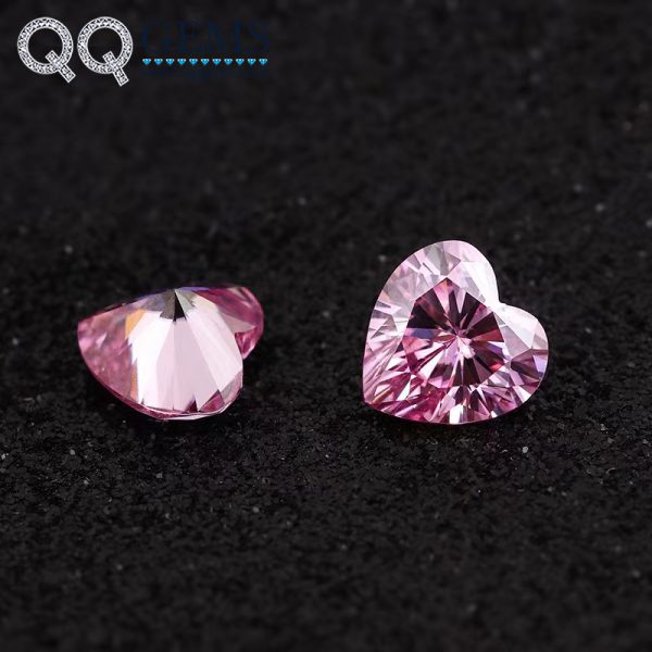 Moissanite Diamond Heart Cut Loose Gems Vvs1 plating pink Moissanite Diamond - Image 2