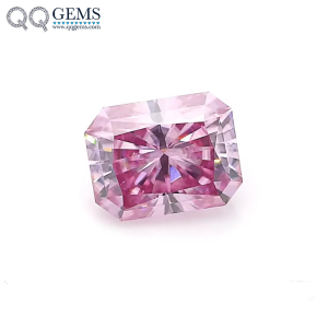 Radiant Cut Moissanite Gems Plating pink VVS1 Clarity Loose Moissanite Gemstones