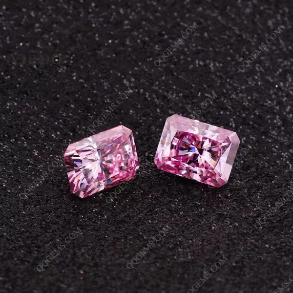 Radiant Cut Moissanite Gems Plating pink VVS1 Clarity Loose Moissanite Gemstones - Image 2