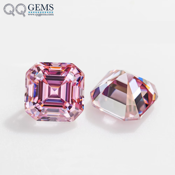 Radiant Cut Moissanite Gems Plating pink VVS1 Clarity Loose Moissanite Gemstones - Image 4