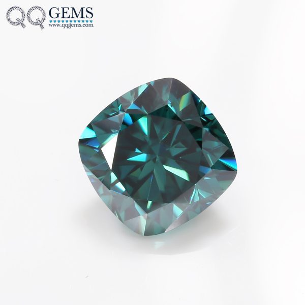 Cushion Cut Light Green/green/dark Green Moissanite Loose Gemstones