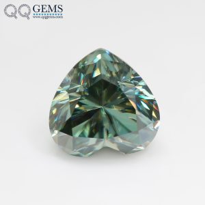 Heart Cut Light Green/green/dark Green Moissanite Loose Gemstones