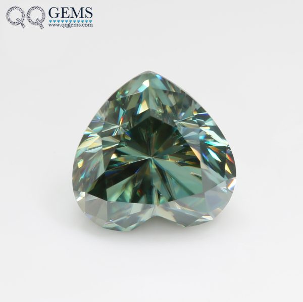 Heart Cut Light Green/green/dark Green Moissanite Loose Gemstones