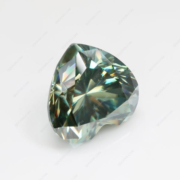 Heart Cut Light Green/green/dark Green Moissanite Loose Gemstones - Image 2