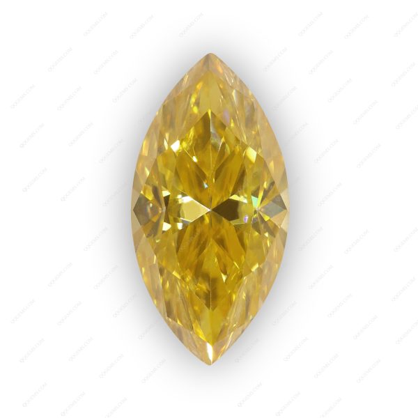 Moissanite Loose Stones Marquise Shape Ice Crushed Cut Original Vivid Yellow Moissanite Diamonds - Image 2