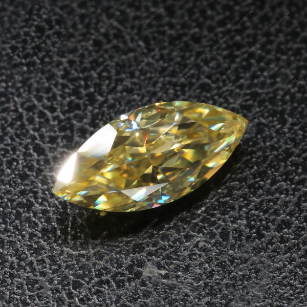 Moissanite Loose Stones Marquise Shape Ice Crushed Cut Original Vivid Yellow Moissanite Diamonds - Image 6