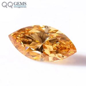 Marquise Cut champagne Moissanite Loose Gemstones VVS GRA Certificate