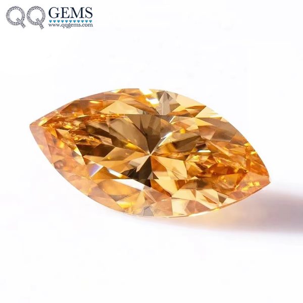 Marquise Cut champagne Moissanite Loose Gemstones VVS GRA Certificate