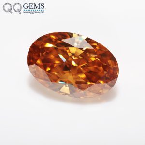 Oval Cut Dark champagne Moissanite Loose Gemstones VVS1 GRA Certificate
