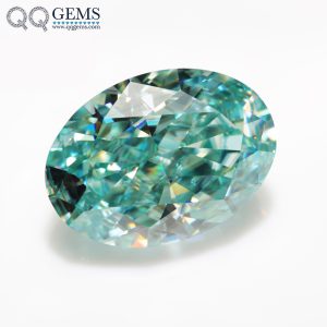 Oval Cut Light Aquamarine/aquamarine Moissanite Loose Gemstones