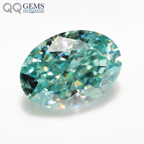 Oval Cut Light Aquamarine/aquamarine Moissanite Loose Gemstones