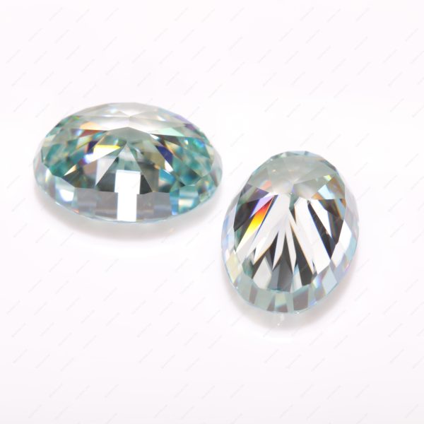 Oval Cut Light Aquamarine/aquamarine Moissanite Loose Gemstones - Image 5