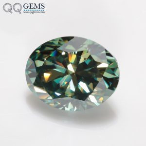 Oval Cut Light Green/green/dark Green Moissanite Loose Gemstones