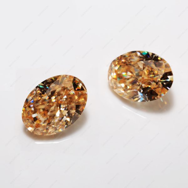 Oval Cut champagne Moissanite Loose Gemstones VVS GRA Certificate - Image 2