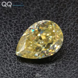 Moissanite Loose Gemstones Pear Shape Ice Crushed Cut Original Dark Yellow Moissanite Diamonds