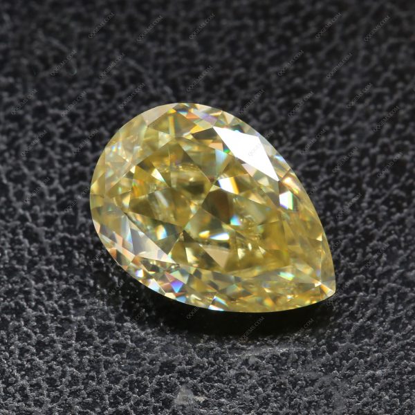 Moissanite Loose Gemstones Pear Shape Ice Crushed Cut Original Dark Yellow Moissanite Diamonds - Image 2
