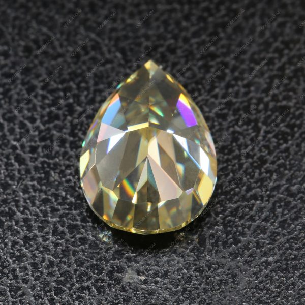 Moissanite Loose Gemstones Pear Shape Ice Crushed Cut Original Dark Yellow Moissanite Diamonds - Image 4