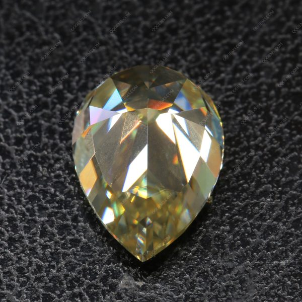 Moissanite Loose Gemstones Pear Shape Ice Crushed Cut Original Dark Yellow Moissanite Diamonds - Image 5