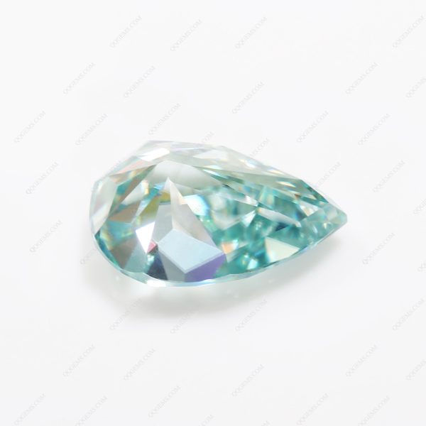 Pear Cut Light Aquamarine/aquamarine Moissanite Loose Gemstones - Image 3