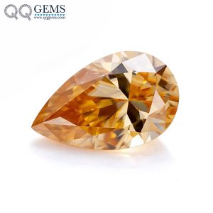 Pear Cut champagne Moissanite Loose Gemstones VVS GRA Certificate Wholesale