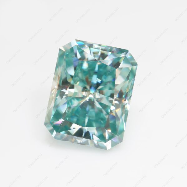 Radiant Cut Light Aquamarine/aquamarine Moissanite Loose Gemstones - Image 2