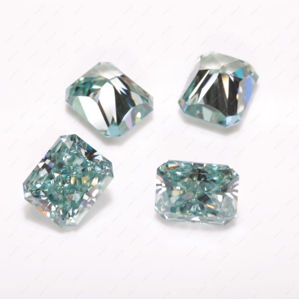 Radiant Cut Light Aquamarine/aquamarine Moissanite Loose Gemstones - Image 5