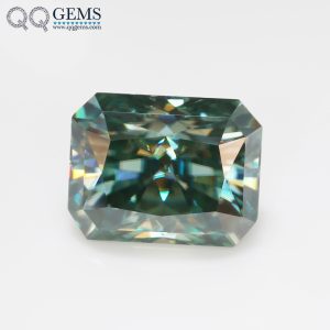 Radiant Cut Light Green/green/dark Green Moissanite Loose Gemstones